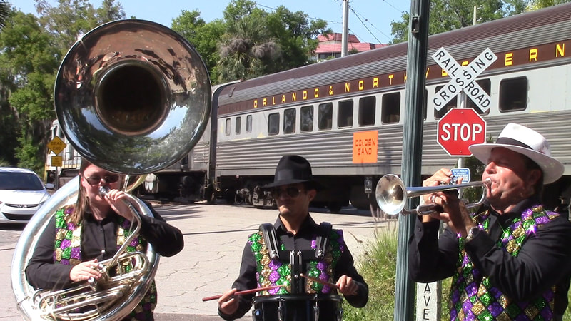 Second line band, wedding parade band, Sarasota. 