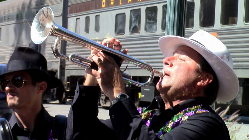 Real Deal Brass Band Band leader/trumpet player, Mark. Sarasota,  Florida. 
