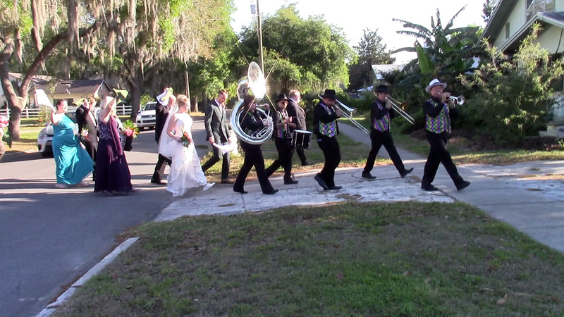 Second Line brass band, wedding parade band, Sarasota, Florida