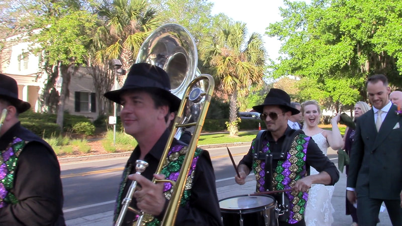 second line band, brass band, wedding parade. Jacksonville, Amelia Island, Palm Coast, Ponte Vedra Beach and Palm Coast Florida. 